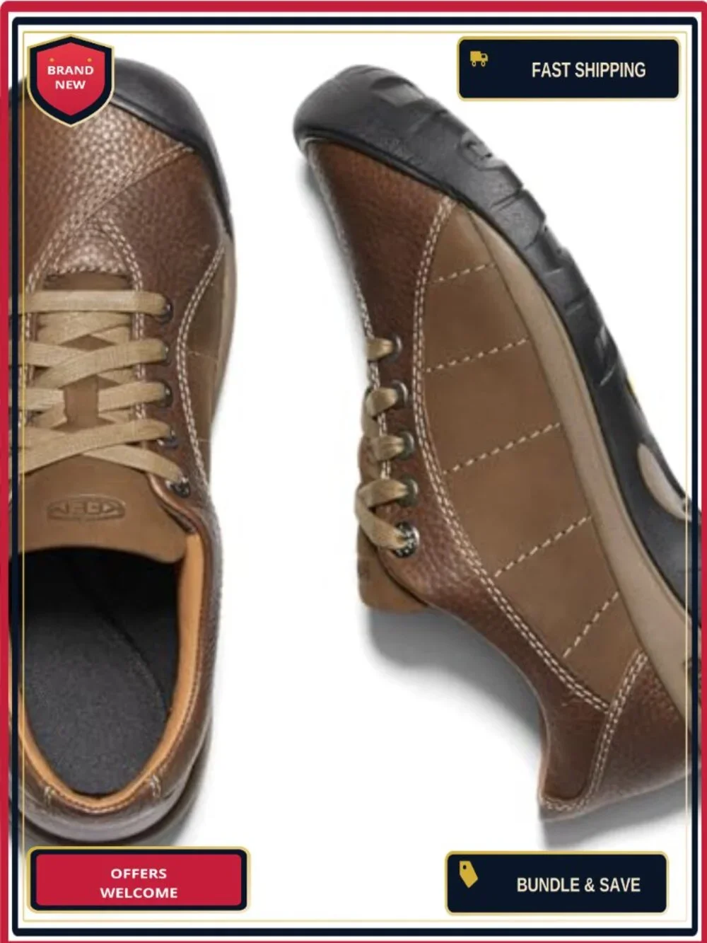 KEEN Women's Leather Hiking Oxfords Lace-Up